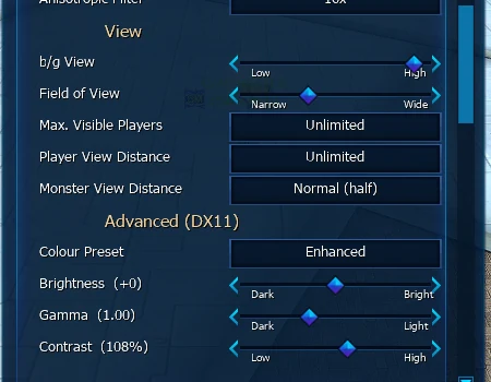 Graphics options