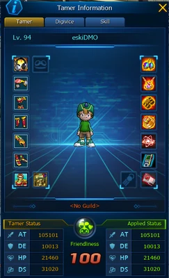 ID card slot in the Tamer window
